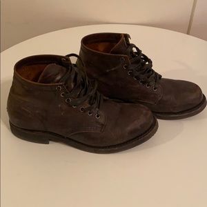 Frye Prison Boots Dark Brown Size 8